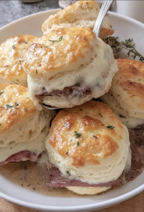 Baked French Dip Biscuits