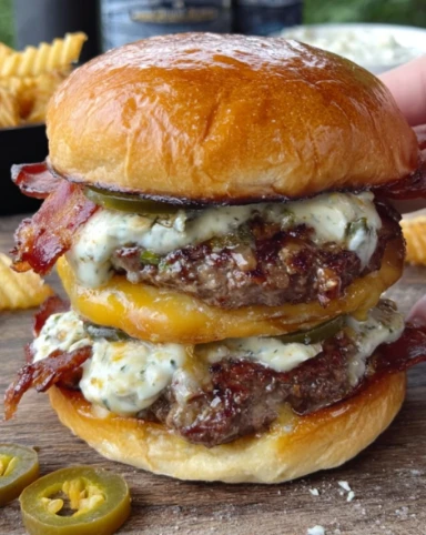 Bold Spicy Doubledecker Jalapeo Popper Smash Burger Ranch