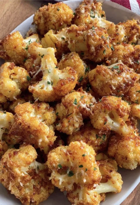 Cheesy Garlic Cauliflower Bites