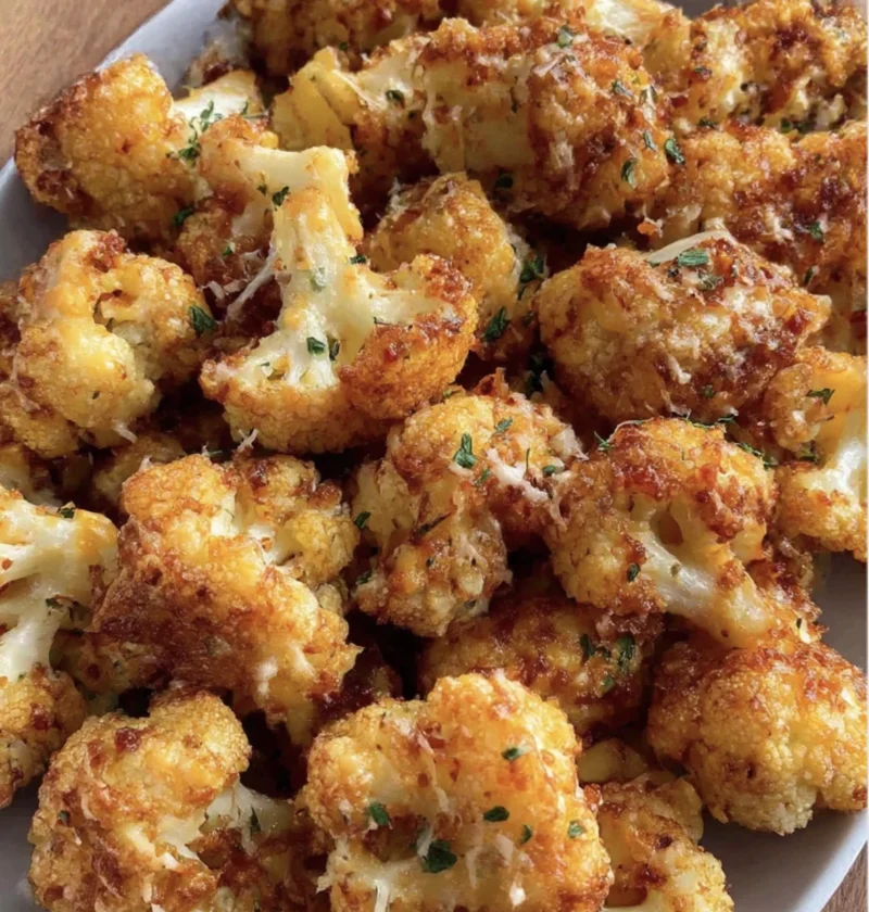 Cheesy Garlic Cauliflower Bites