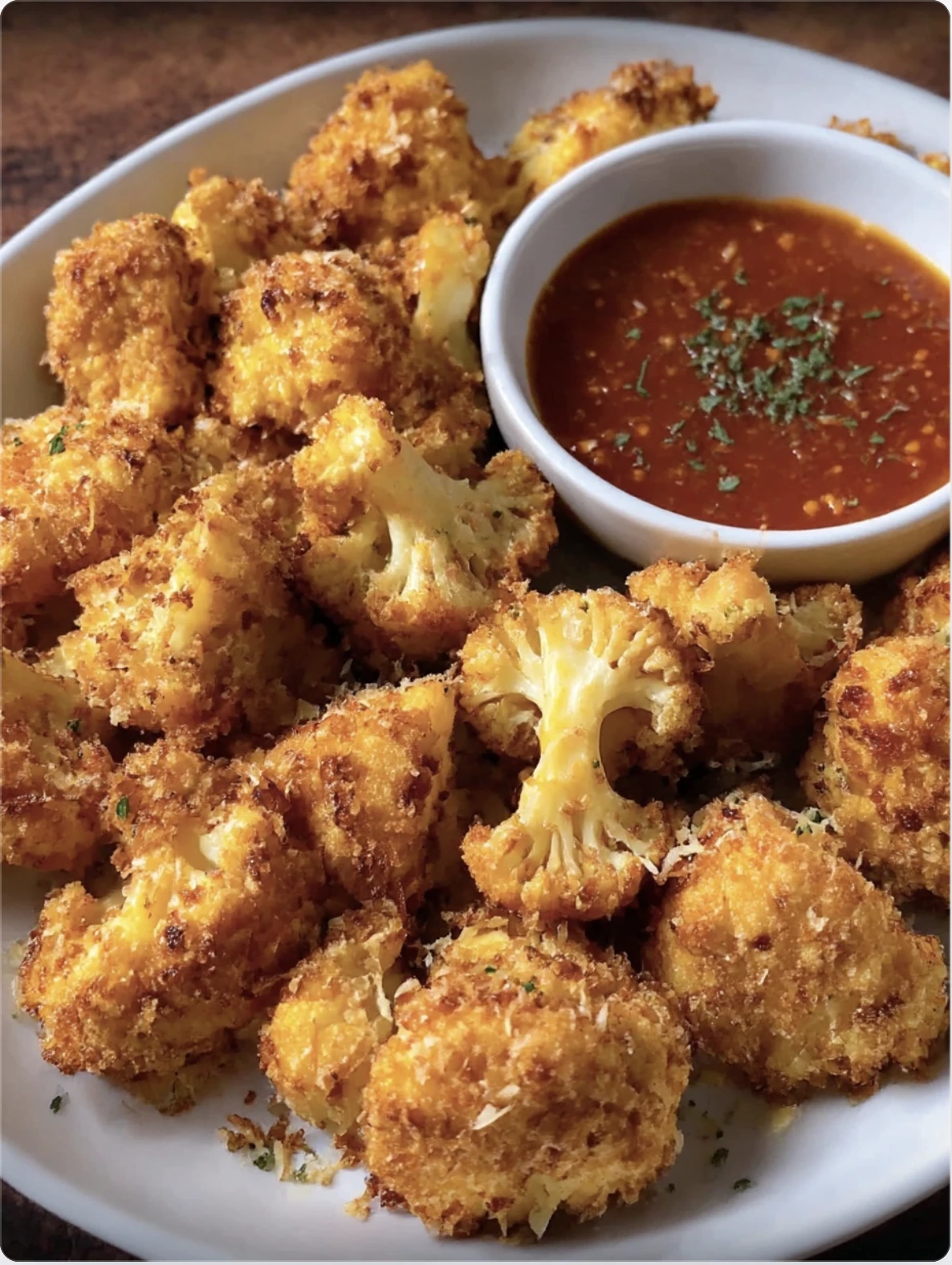 Cheesy Garlic Cauliflower Bites
