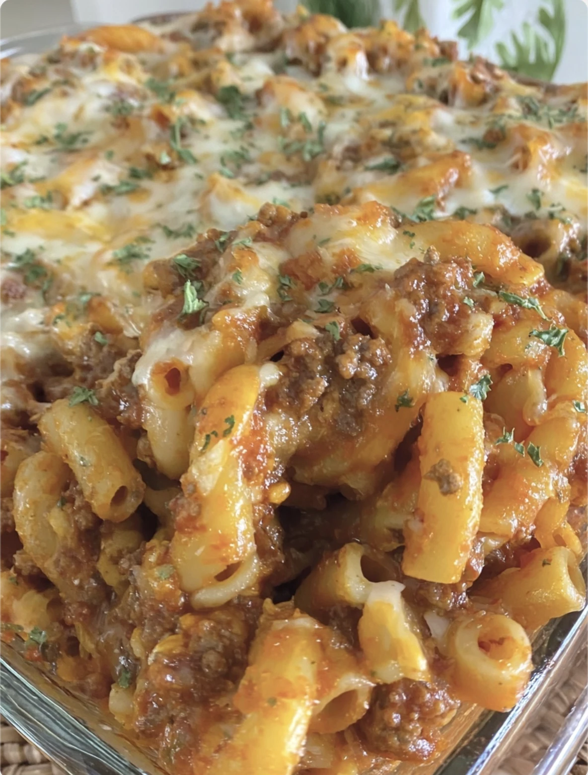 Cheesy Homemade Beefaroni Bake