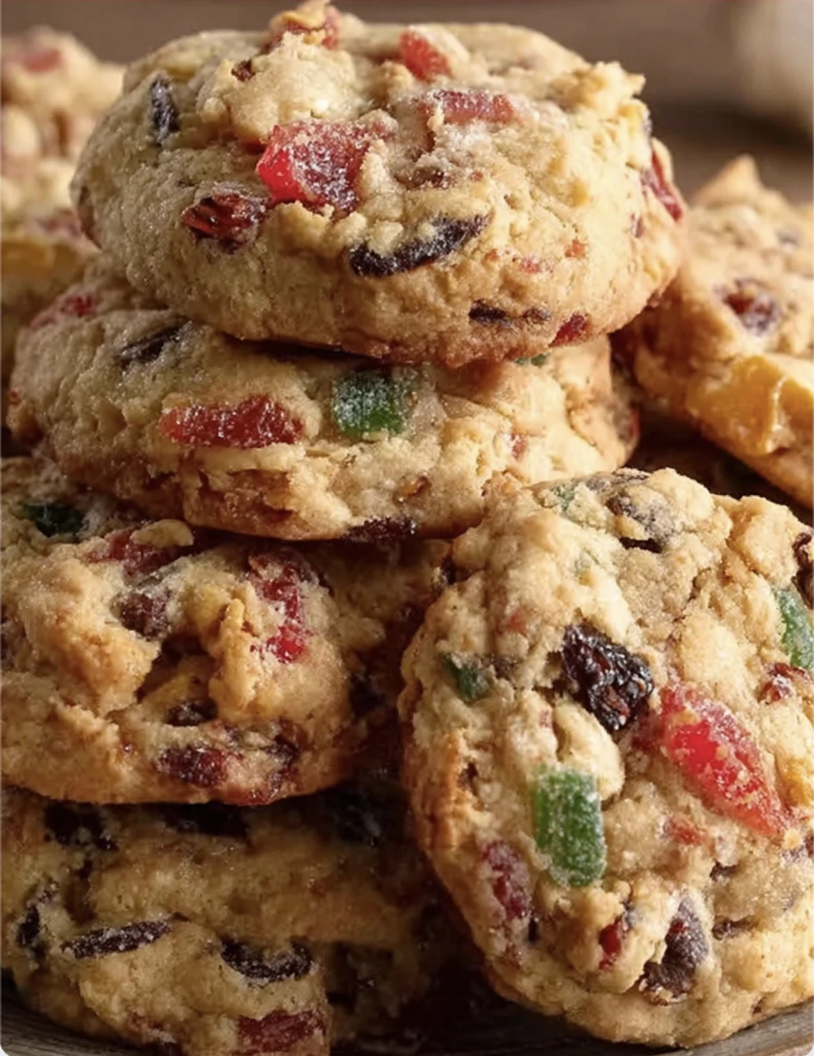 Chewy Christmas Fruitcake Cookies
