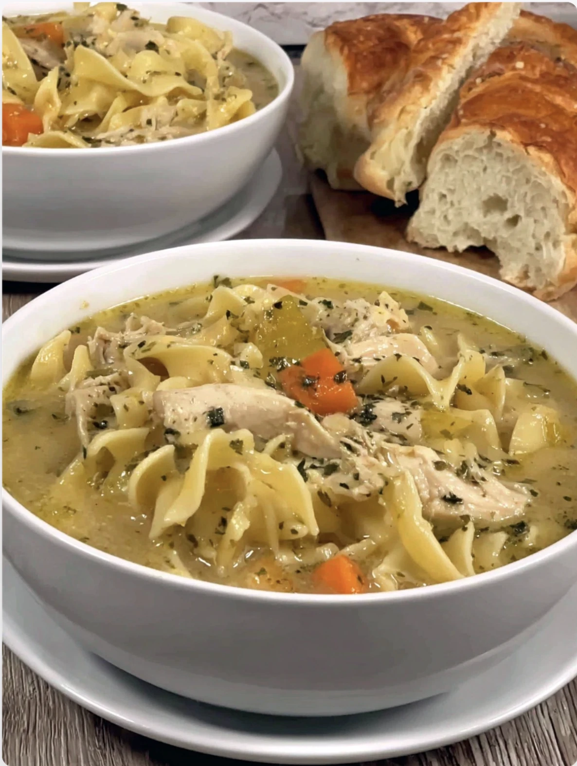 chicken noodle soup with egg noodles