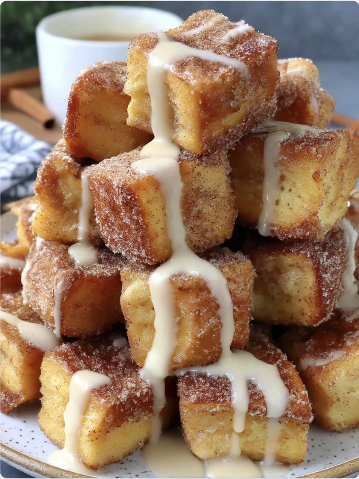 Cinnamon Roll French Toast Bites