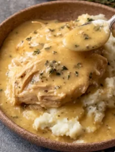 🍗🥣 Comforting & Creamy Crockpot Chicken & Gravy