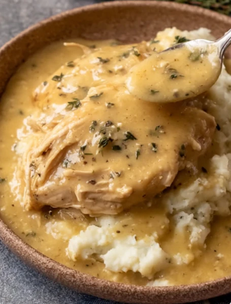Comforting Creamy Crockpot Chicken Gravy