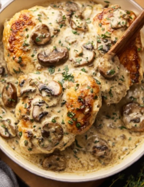 Cozy Creamy Chicken Mushroom Bake