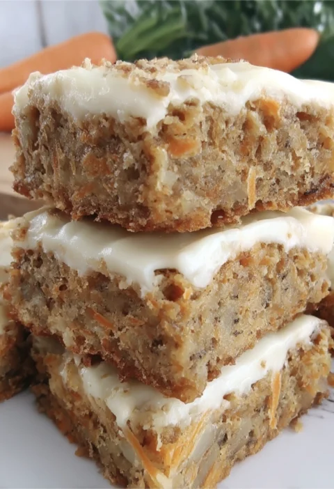 Creamy Frosted Carrot Cake Bars