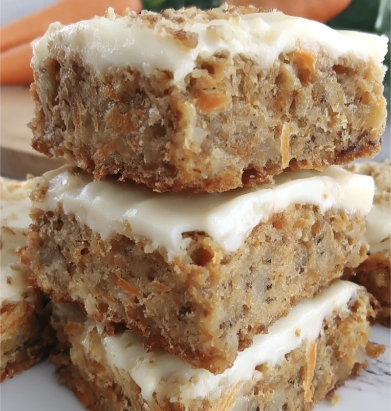 Creamy Frosted Carrot Cake Bars