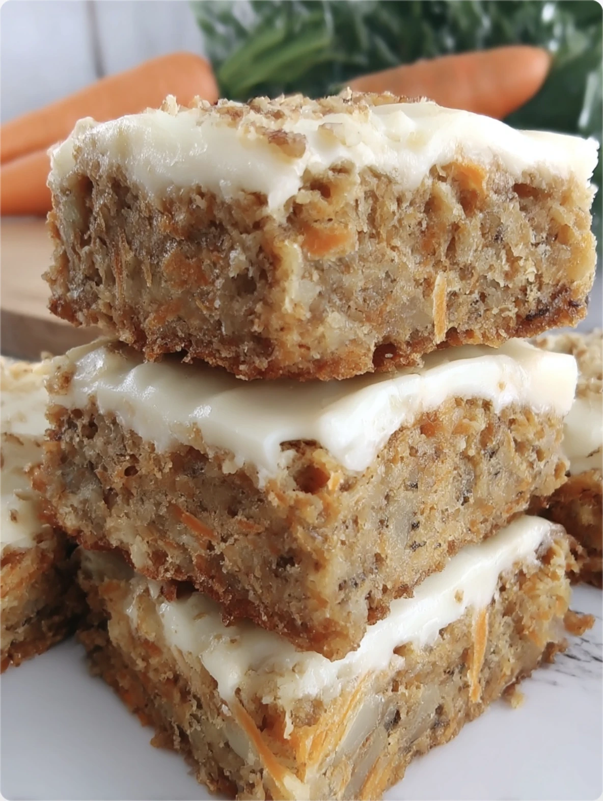 Creamy Frosted Carrot Cake Bars