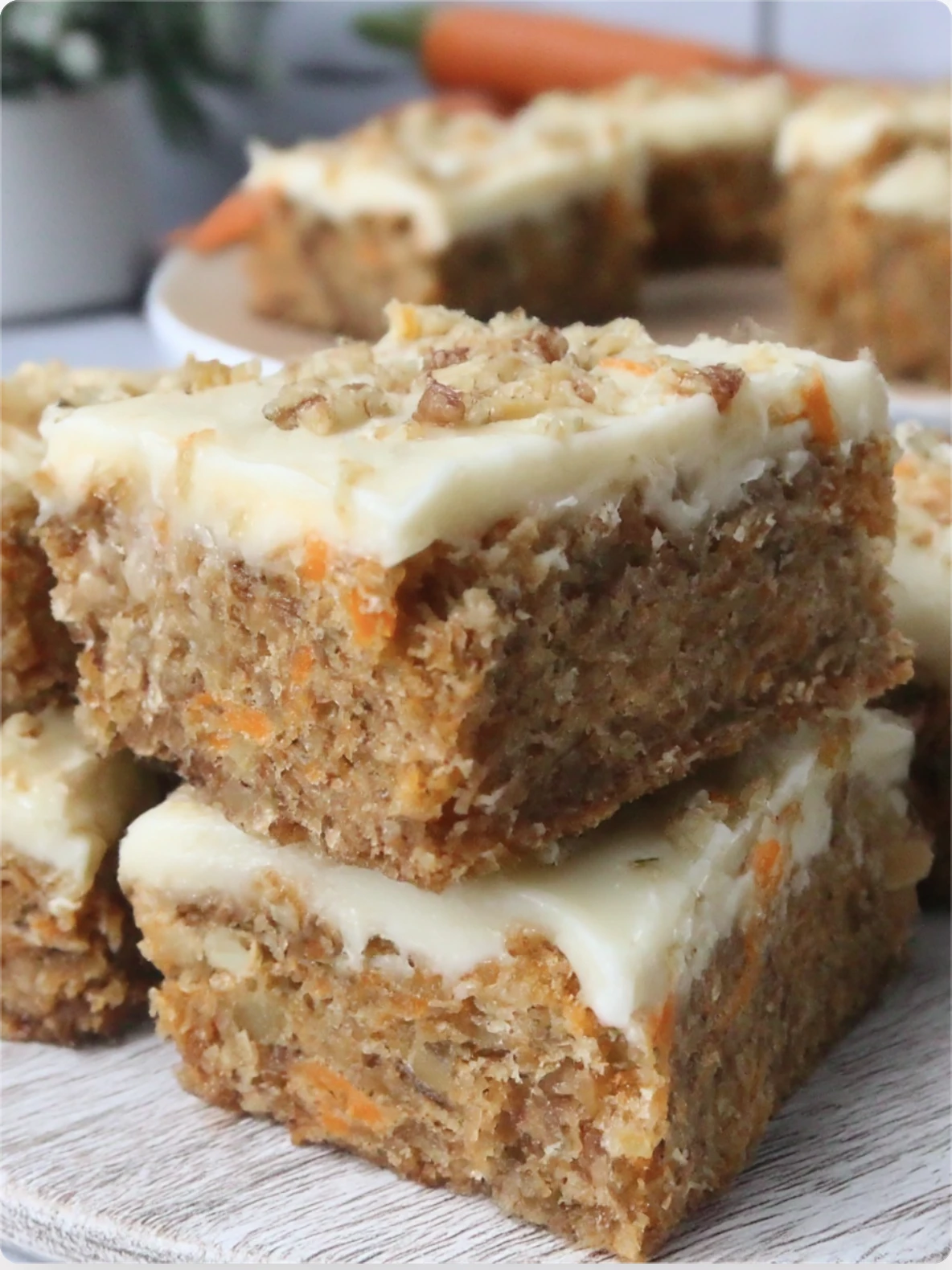 Creamy Frosted Carrot Cake Bars