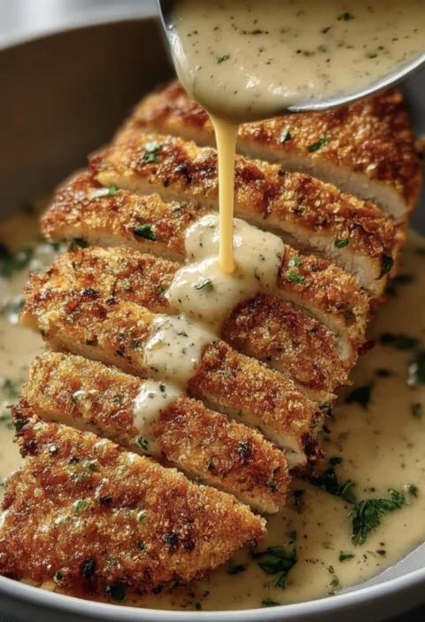 Creamy Garlic Parmesan Crusted Chicken