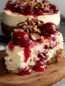 Creamy Nutty Cherry Pecan Cheesecake Lush