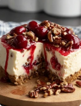 Creamy Nutty Cherry Pecan Cheesecake Lush
