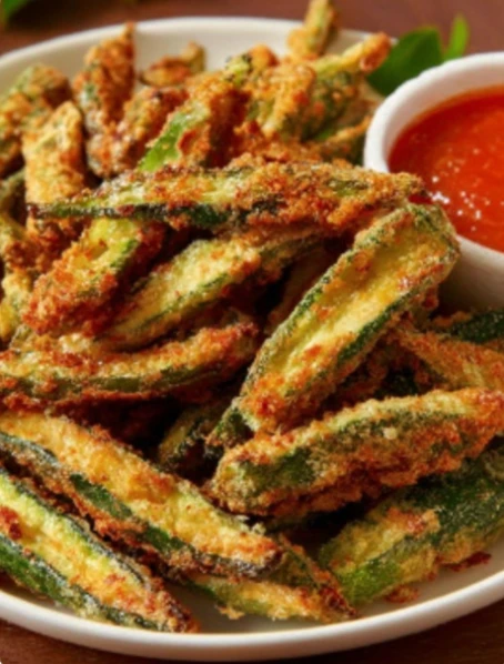 Crispy Light Okra Fries