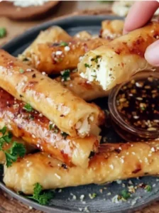 🧀🌶️ Crispy & Spicy Fried Feta Rolls with Hot Chili Honey