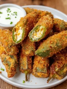 :  🌶️🧀 Crispy & Spicy Pepper Jack Cheese–Stuffed Fried Okra