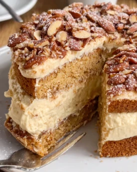 Delicate Creamy Almond Mascarpone Torte