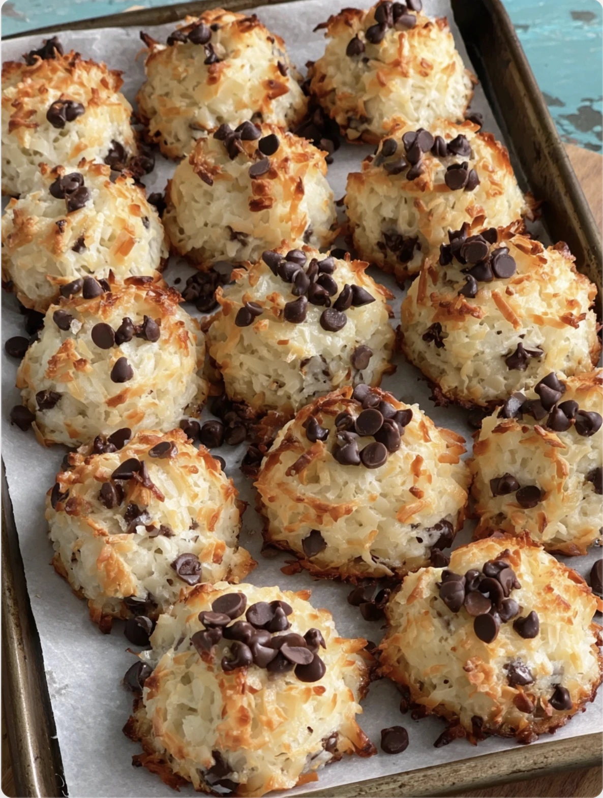 Easy Coconut Chocolate Chip Macarons (Only 3 Ingredients!)