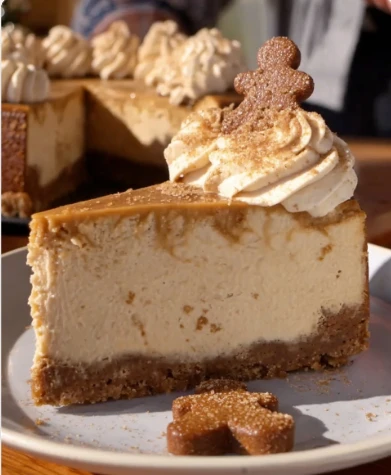 Festive Creamy Gingerbread Cheesecake