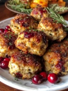 🦃🍒 Festive & Savory Cranberry Turkey Stuffing Balls