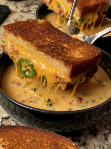 Fiery Creamy Jalapeo Popper Soup Grilled Cheese Dippers