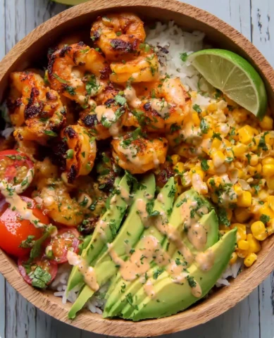 Fresh Zesty Shrimp Avocado Bowls