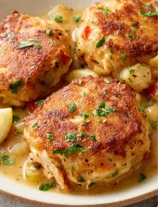 🦀🧀 Golden & Savory Cheddar Bay Crab Cakes with Lemon Butter Drizzle