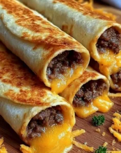 Homemade garlic butter beef cheeseburger roll-ups
