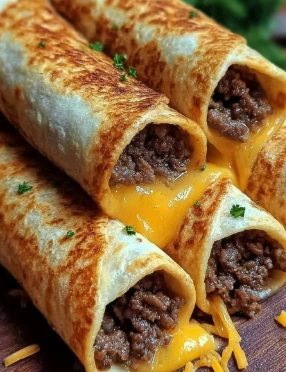 Homemade Garlic Butter Beef Cheeseburger Rollups