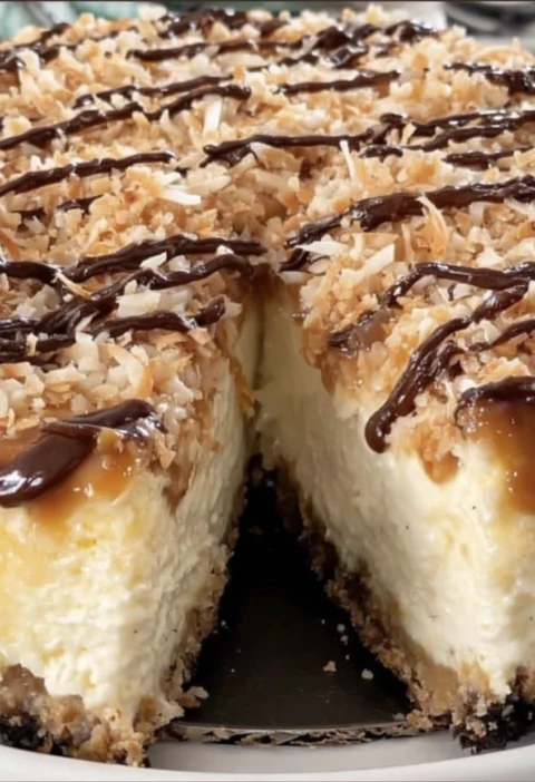 Homemade Samoa Cheesecake