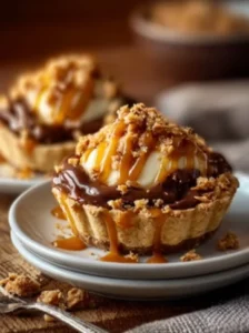 🥧🍬 Indulgent & Crunchy Butterfinger Caramel Crunch Mini Pies