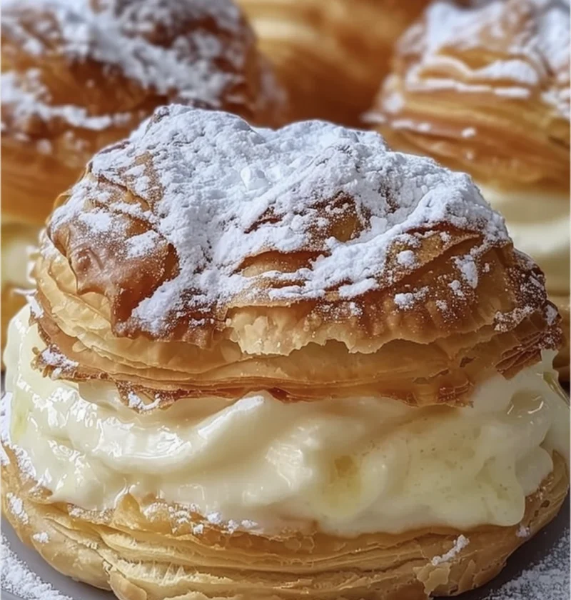 Italian Cream Puffs Rich Custard Filling