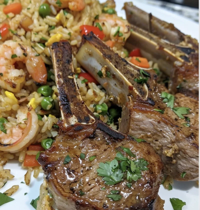 Lamb Shrimp Fried Rice Savory Duo