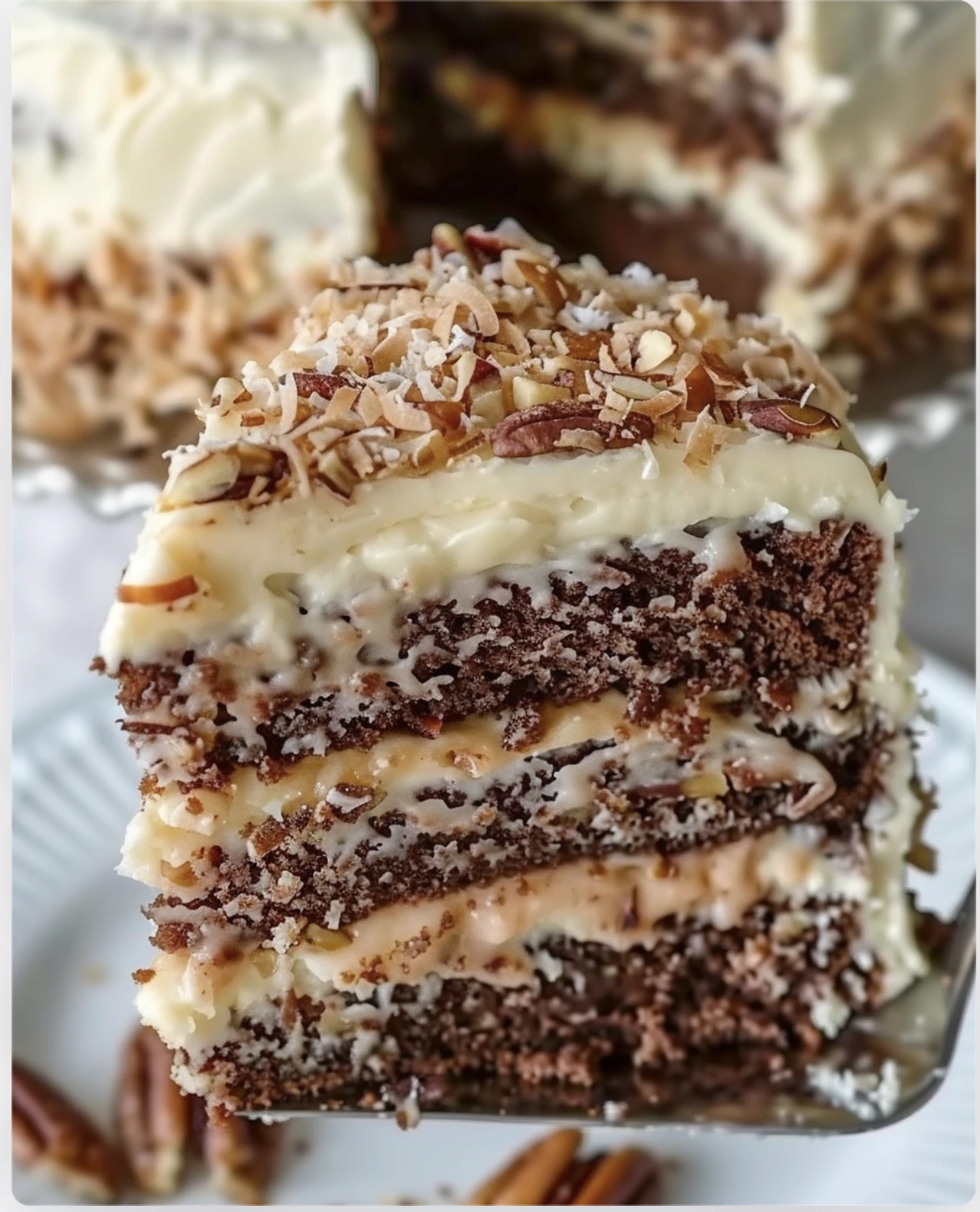 Moist & Fluffy White German Chocolate Cake