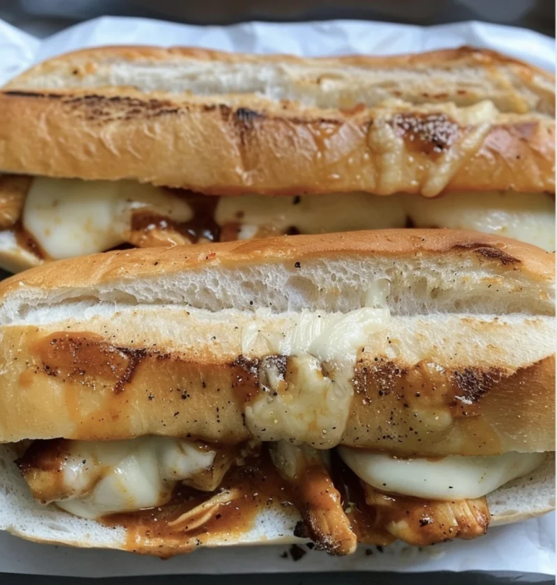 Mozzarella Bbq Chicken Grilled Sandwiches