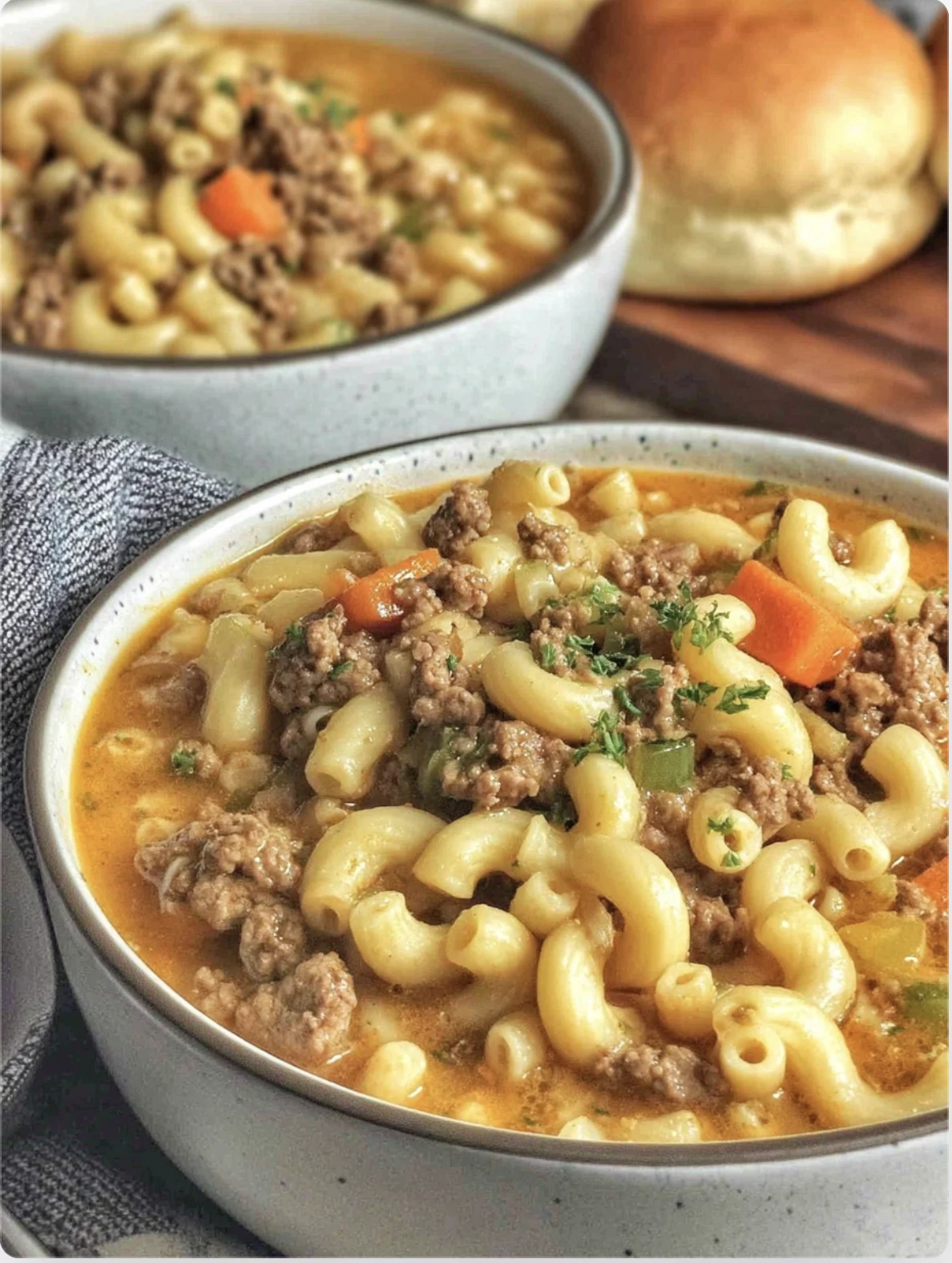 One-Pot Macaroni Cheeseburger Soup