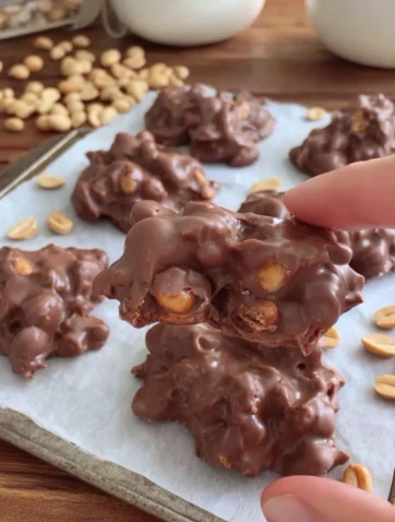 Rich Crunchy Chocolate Peanut Clusters