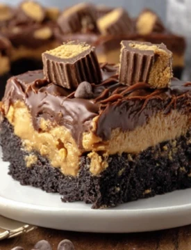 Rich Gooey Reeses Peanut Butter Earthquake Cake