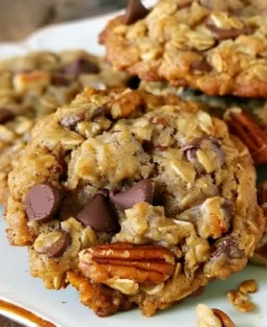 Rustic homemade cowboy cookies
