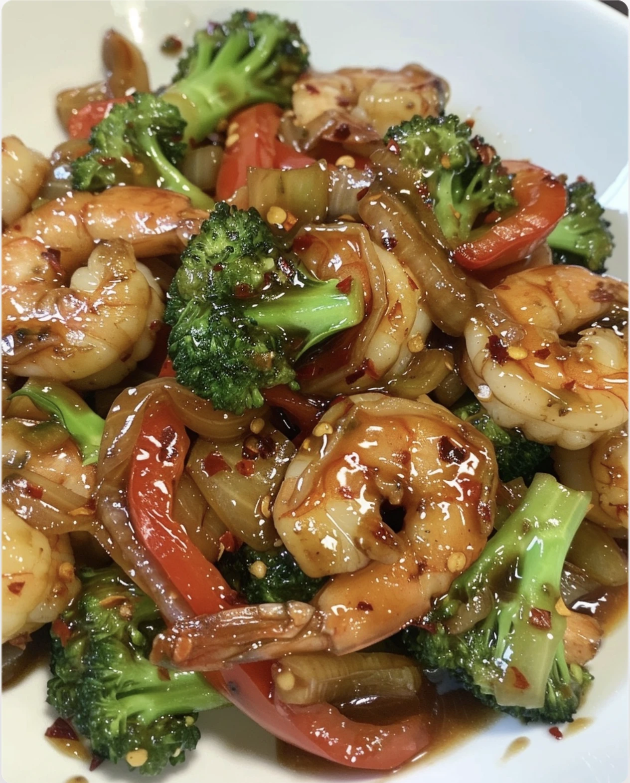 Spicy Honey-Garlic Shrimp & Broccoli Stir-Fry