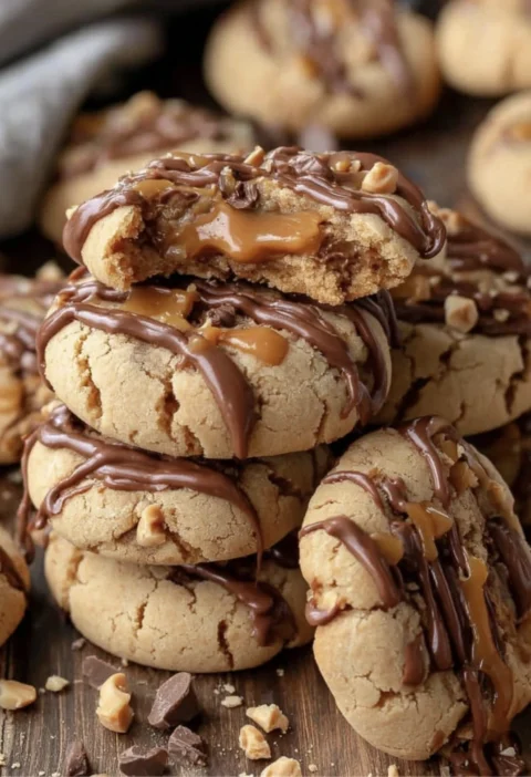 These Snickers Peanut Butter Cookies