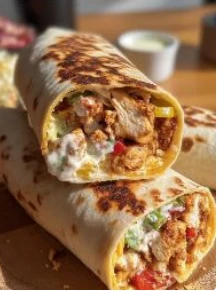 Yummy Chicken Bell Pepper Ranch Burritos