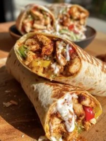 Yummy Chicken Bell Pepper Ranch Burritos