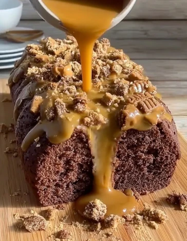 Yummy Chocolate Coffee Cake Lotus Cream Topping