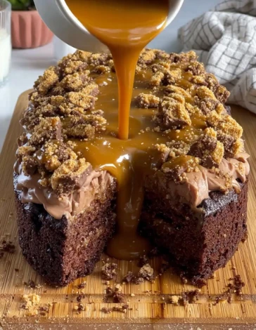 Yummy Chocolate Coffee Cake Lotus Cream Topping