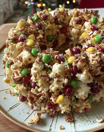 Yummy Christmas Popcorn Cake