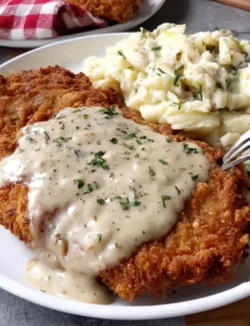 Yummy Crispy Chicken Cutlets Creamy Country Gravy