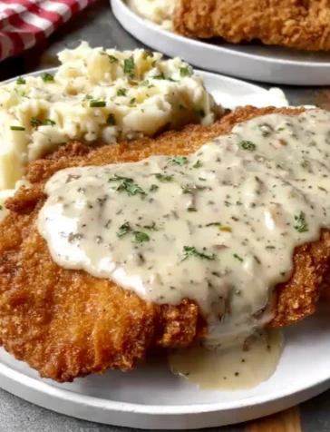 Yummy Crispy Chicken Cutlets Creamy Country Gravy
